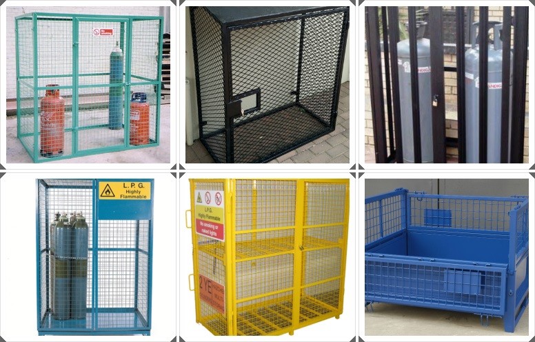Folding Steel Stackable Storage Cage Design Metal Cages Gas Bottle Storage Cage