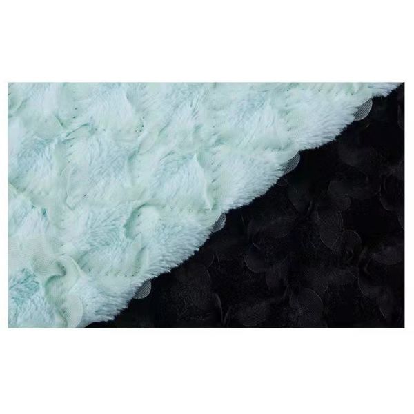 DDP USA No MOQ High Quality Soft 100% Polyester Custom Solid Color PV Velvet Fabric Shaoxing 3D Flowers Embroidery Fabric