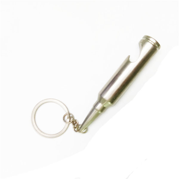 Cool innovative men gift box, die casting zinc alloy affordable gift, silver plating bullet bottle opener key ring