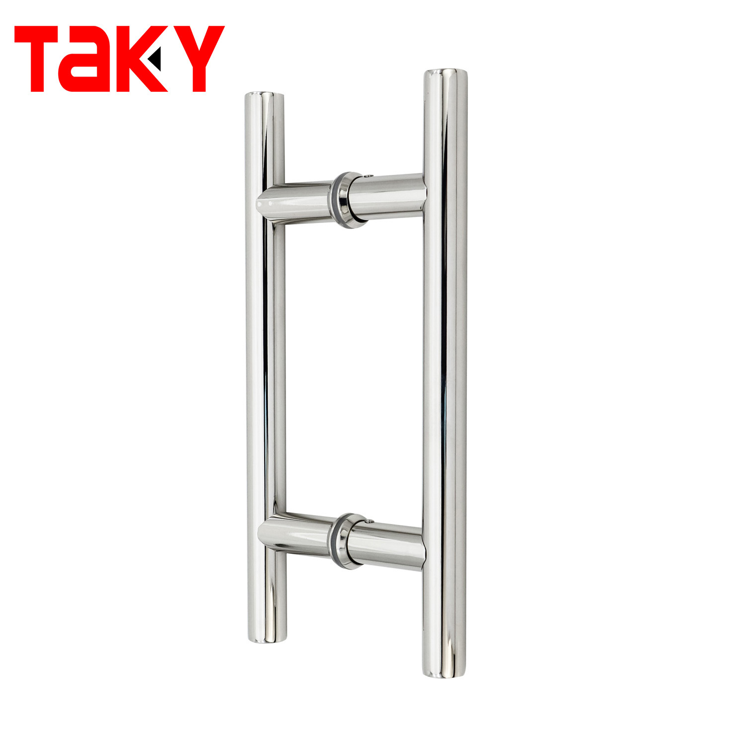 Heavy Duty Round Tube H Shape Double Push Pull Glass Door Handle