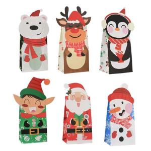 China 12*18*20.5cm Xmas Paper Gift Bags wholesale
