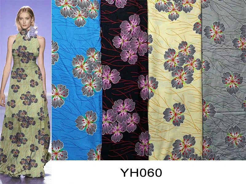100-200gsm Floral Print Fabric For Dresses , Viscose Rayon Cloth Material
