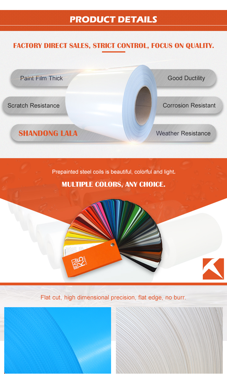 Roofing 5052 PPGL Coil 275g Color Coated Aluminium Coil Oiling