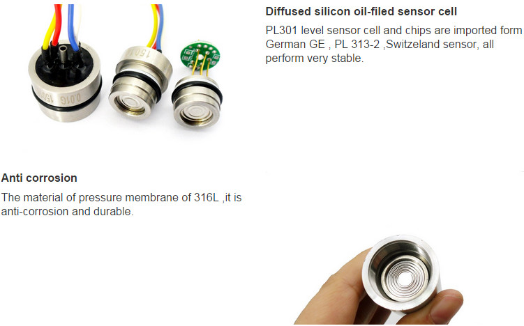 Wireless Submersible Pressure Transducer With LCD Real - Time Display Button Operated