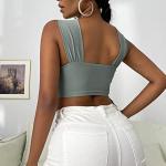 Sexy Women's Crisscross Halter Tank Tops Solid Color Sleeveless Cutout Front