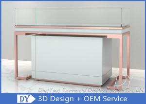 China Rose Gold Glass Jewellery Shop Display Counter / Jewelry Counter wholesale