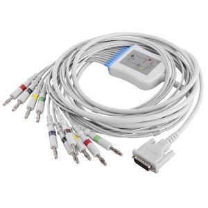 China Schiller EKG Cable AT1 CS200 2.400095 2.400071E 2.400071S EKG Cable And Leadwires 15 Pin IEC Banana 4.0 wholesale