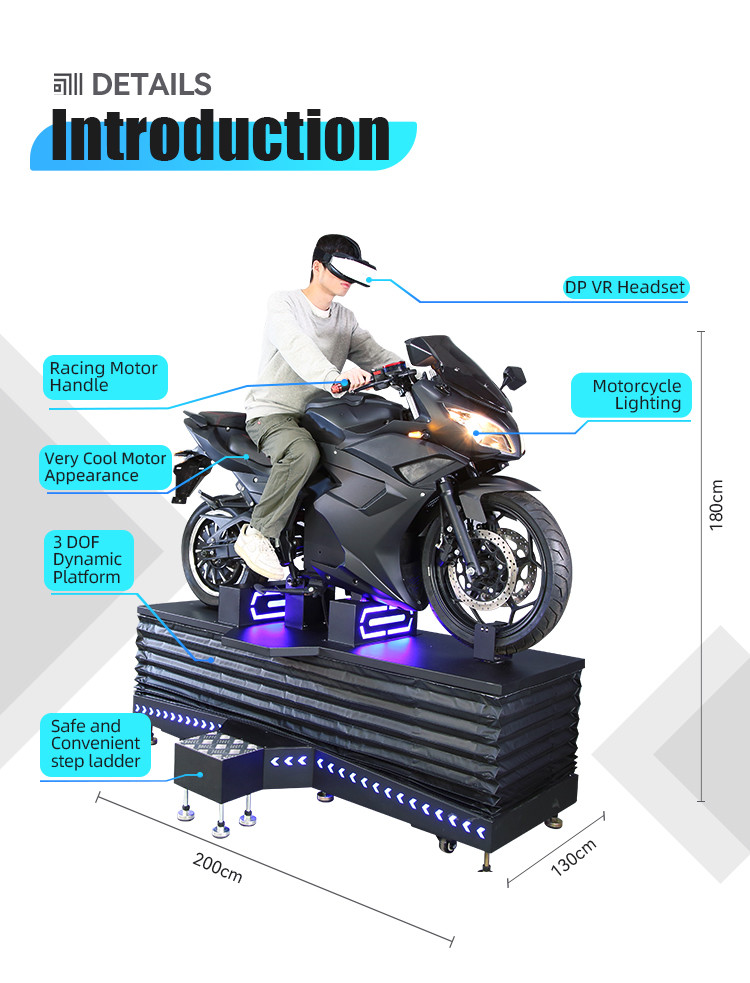 3 DOF VR Motorbike Game Simulator Racing Ride 1500w