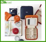 10x10x5cm High quality PU Leather Red Travel Jewelry Case with holiday gift wrap