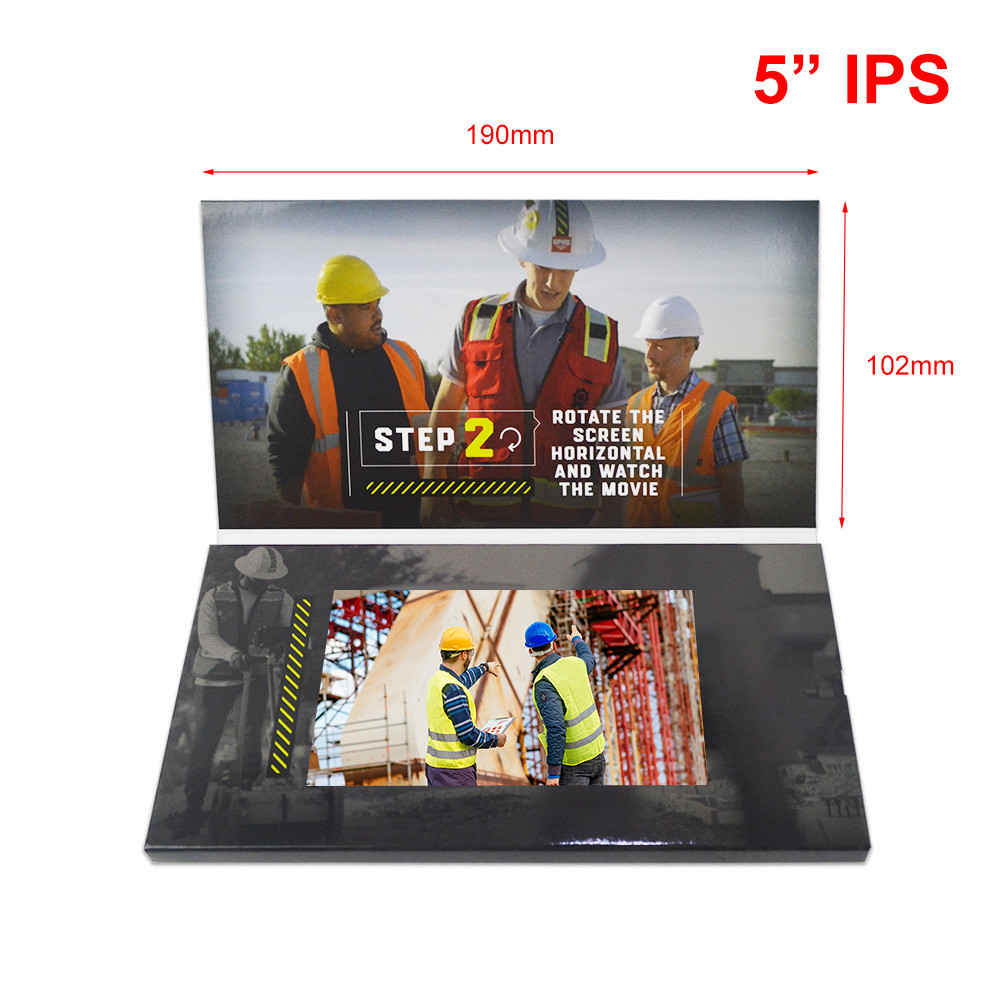 5 Inch digital lcd tft screen video brochure catalogue custom print LCD brochure