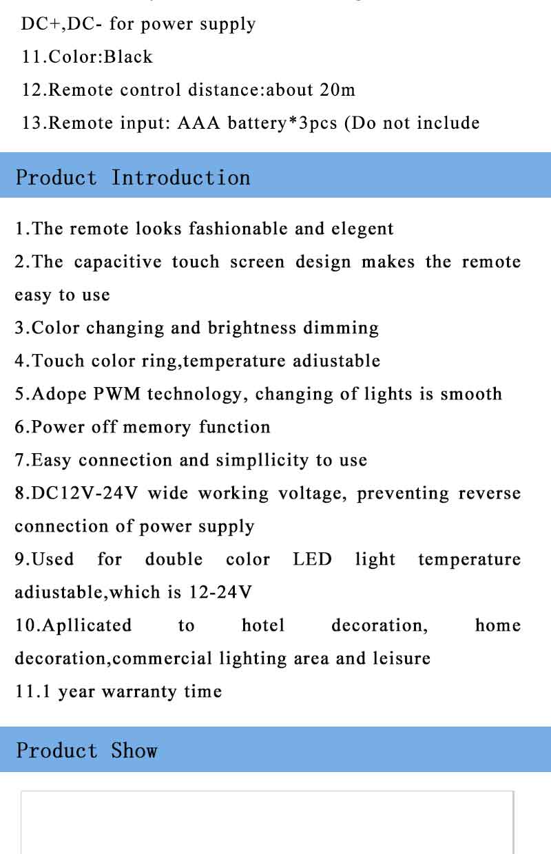 Remote Control LED RGB Strip RF Controller , 144W LED Dimmable Controller