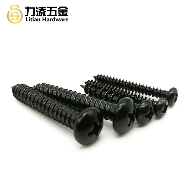 China factory wholesale M8 black pan head self tapping aluminum screws