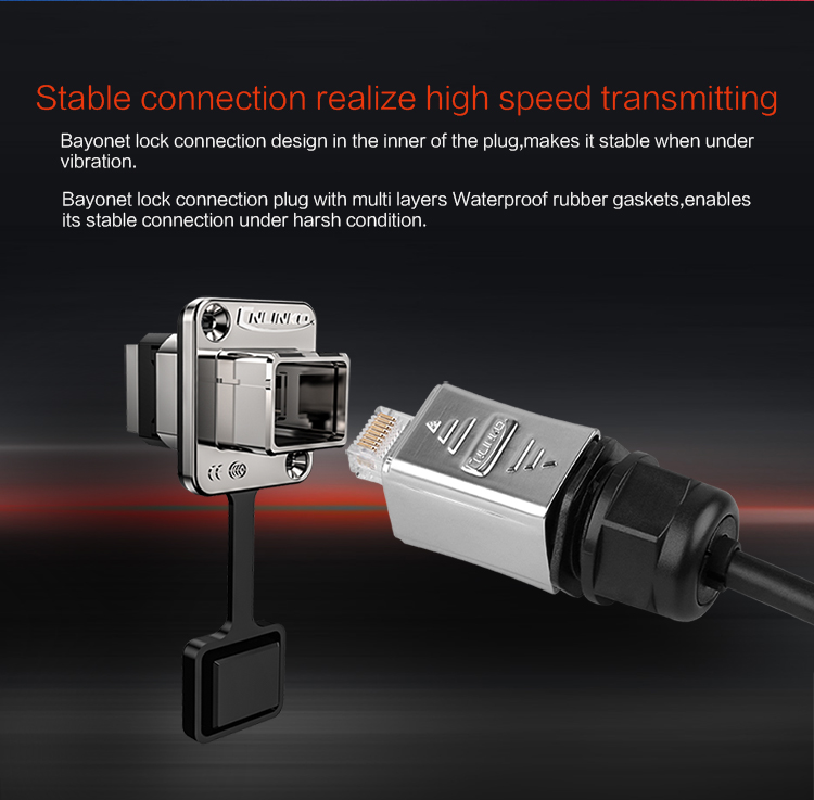 IP67 Waterproof RJ45 Connector Plug to Socket Panel Mount Connector RJ45 Network Cable RJ45 Male Cat6 Connector