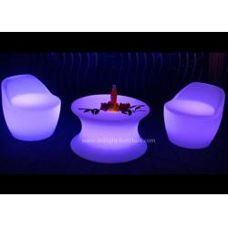 China Illuminated Furniture Type LED Coffee Table Set With Rechargeable RGB Light for sale