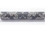 Removable Embossed Vinyl Wallpaper with Sliver and Black Damask Pattern