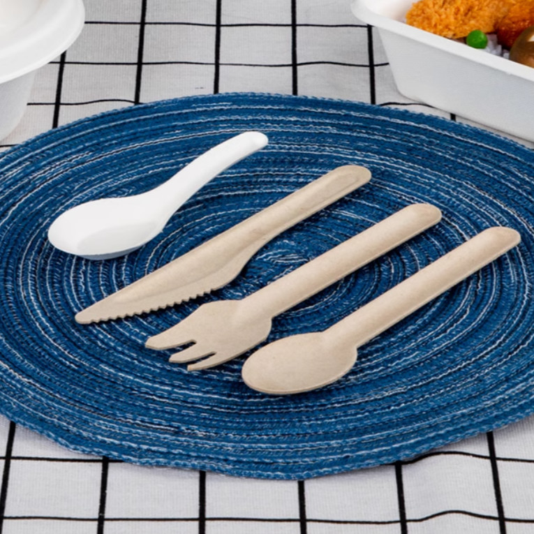 Eco Friendly Sugarcane Disposable Cutlery Pulp Knife Food Safe