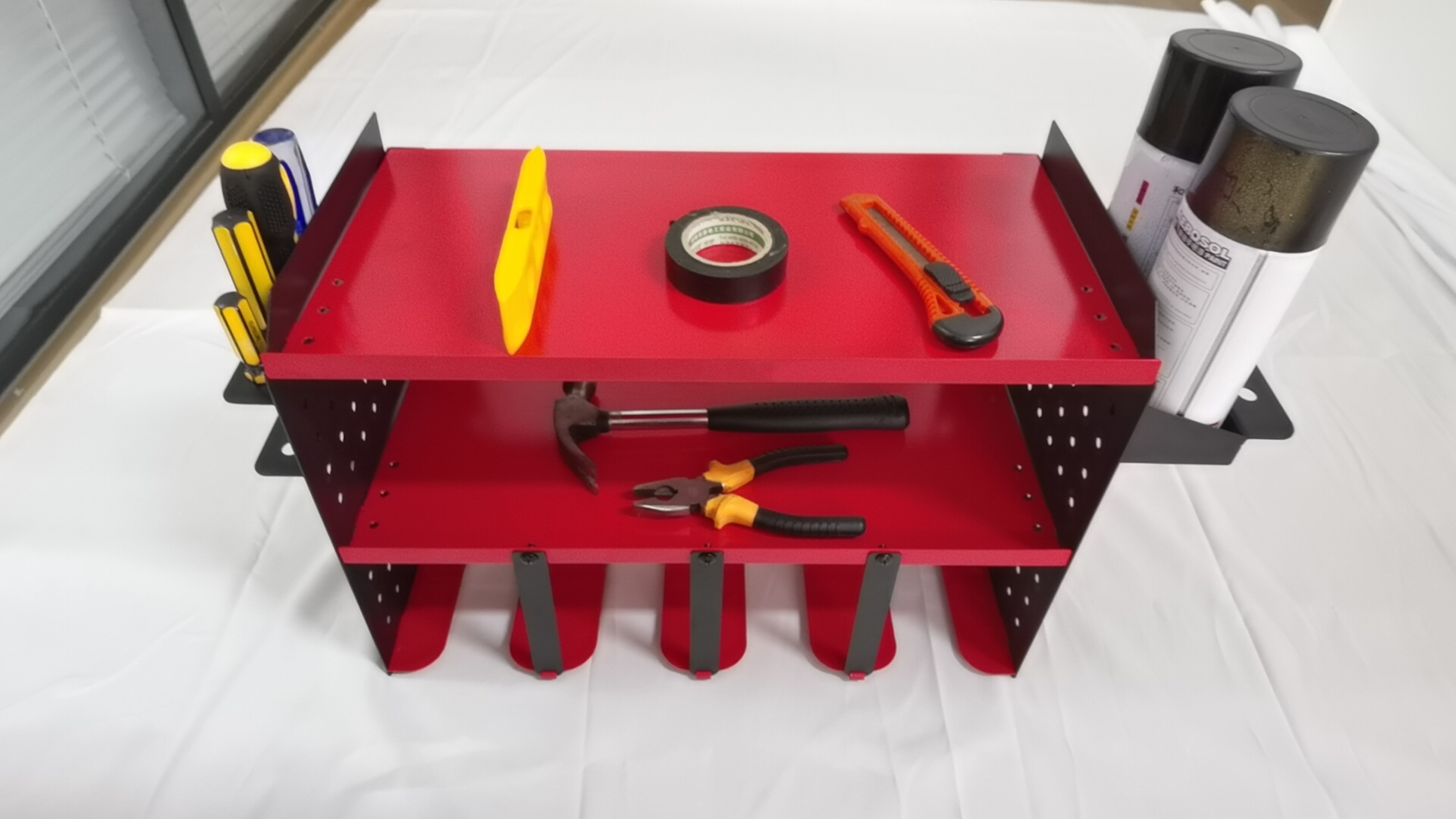 Wall Mounted Power Tool Storage Rack for Garage Cordless Drill Battery Charging Station