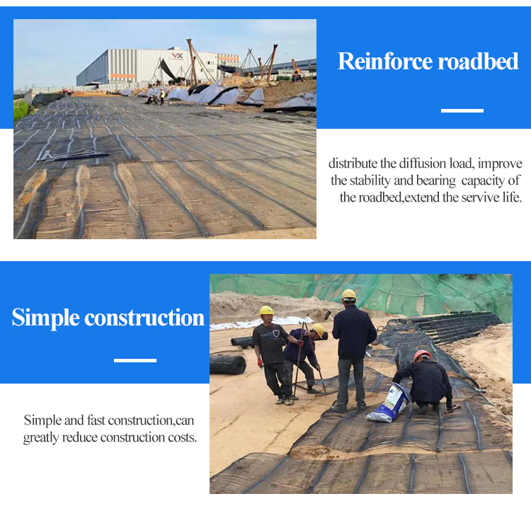 Highway Plastic Steel Uniaxial Geogrid with Good Performance and HDPE/PP Material