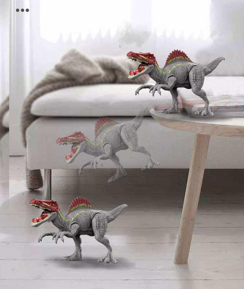 Simulation Dinosaur Toy Pressing Sound and Light Effects PVC Material Unisex Design