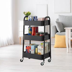 China Easy Assemble Storage Trolley Carts With 2 Curved Handles wholesale