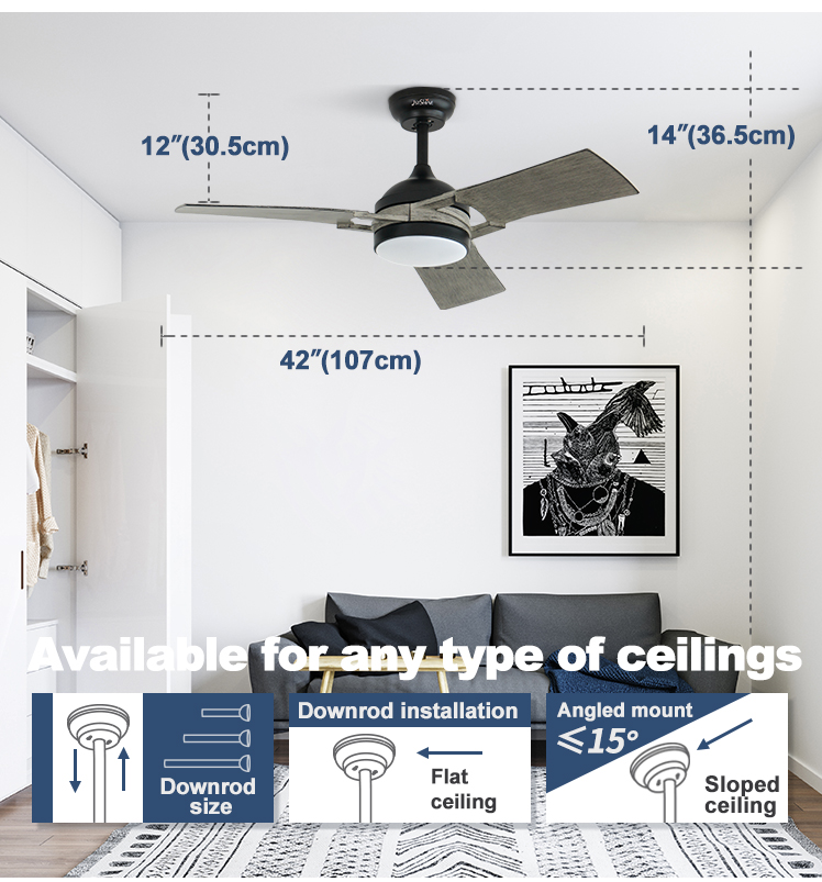 Transform Your Space with 1stshine LED Ceiling Fan Low Energy Consumption 6 Speeds 10