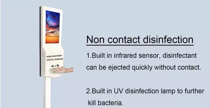 21.5" 1920*1080 Advertising Kiosk Hand Sanitizer Dispenser