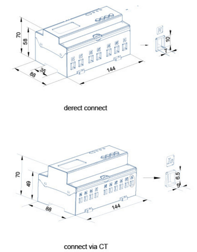 0.5Class 3 Phase Prepaid Din Rail Energy Meter Meet IEC62053-21 Standards
