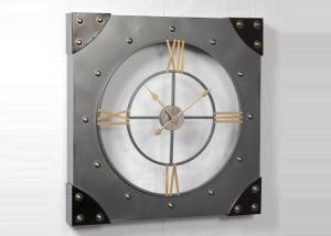 China Indoor Outdoor Metal 3D Vintage Square Retro Wall Clock wholesale