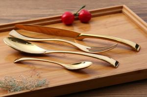 China Rainbow Copper Rose Gold Plated SS304 Wedding Cutlery Set wholesale