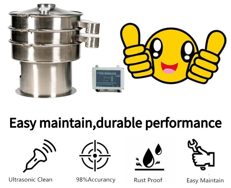 Capacity Noise ≤75dB Ultrasonic Vibrating Screen Machine 316L Stainless Steel Chemical Filtration