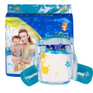 China Japan SAP Newborn Baby Nappies Non Woven Fabric Elastic Waistband wholesale