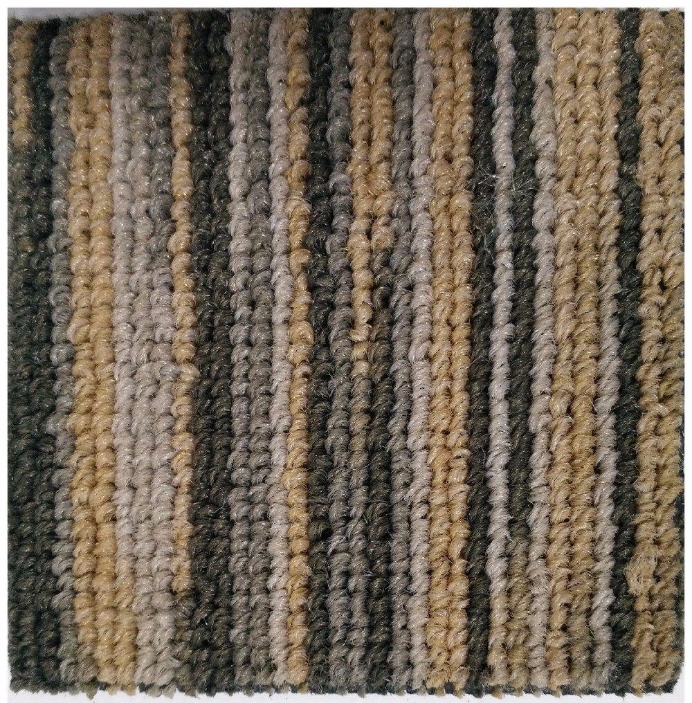 Chine made multi level loop striped Nylon carpet tile