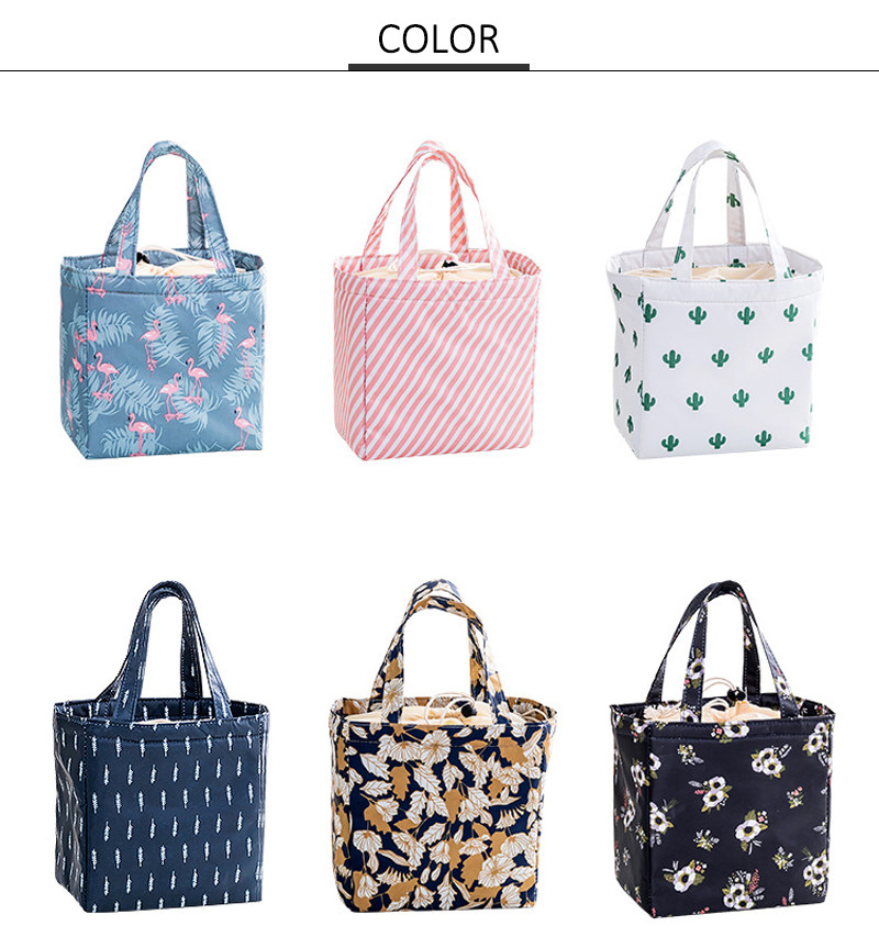 Flamingo Print D13cm Insulated Lunch Cooler Bags