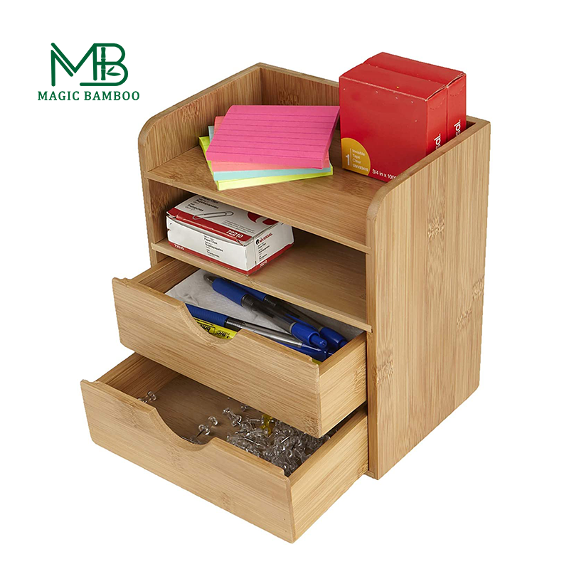 Effortless Organization 4 Tier Wooden Box Storage Drawer Cabinet for Office Supplies