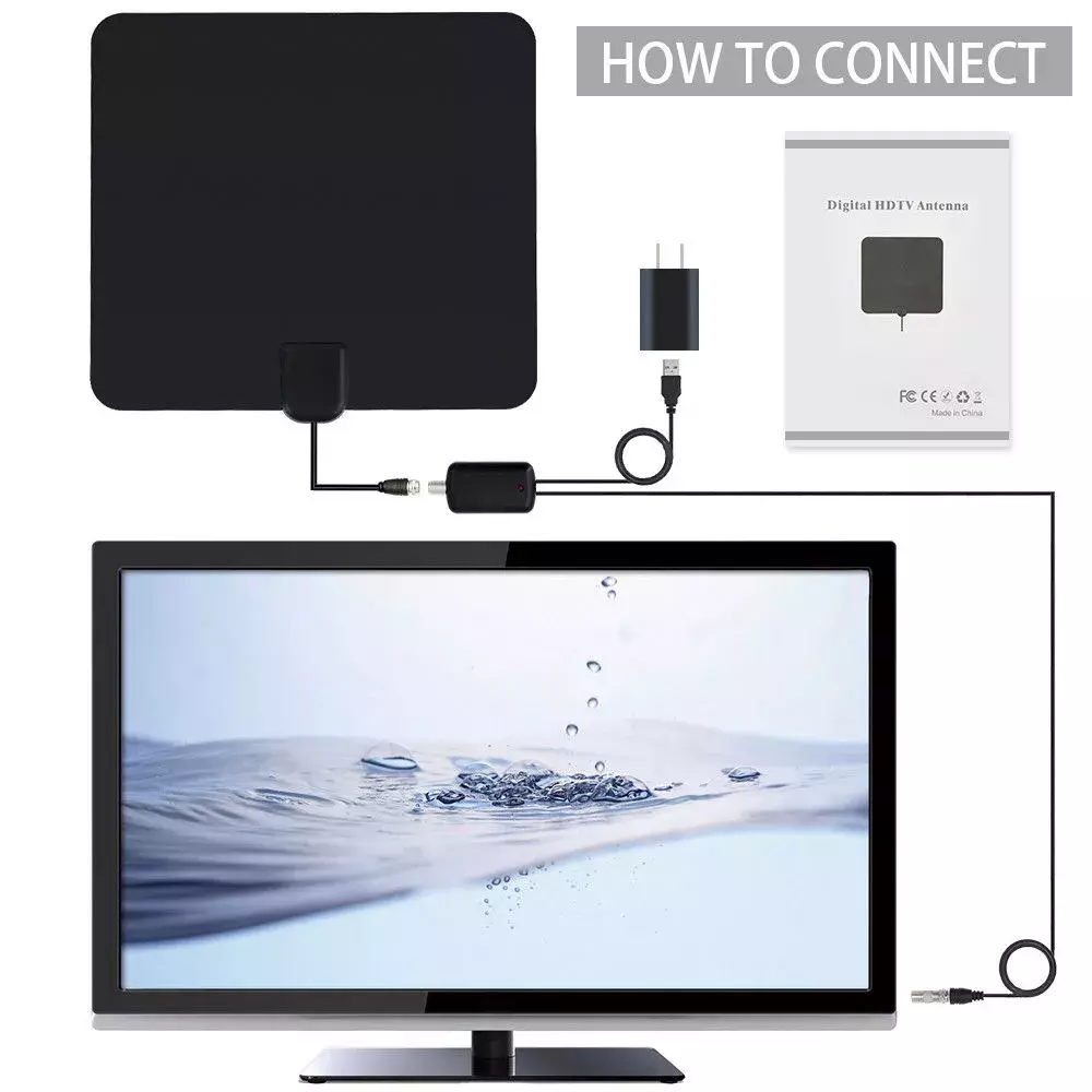 360 Degree 1080P HDTV Antenna 50 Miles Range for Supply Voltage DC 3.3-5.0V and Indoor
