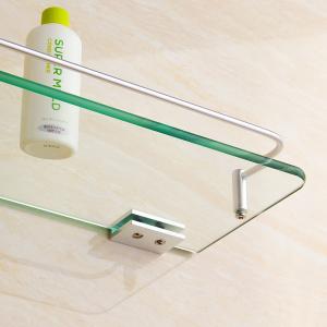 China Stainless Steel Bathroom Shelf 6mm Tempered Glass for Living Room/Bathroom Storage wholesale