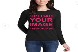 China Custom Women'S Long Sleeve T-Shirt Black wholesale
