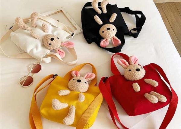 Children cute lovely rabbit canvas cartoon crossbody bag fashion personality