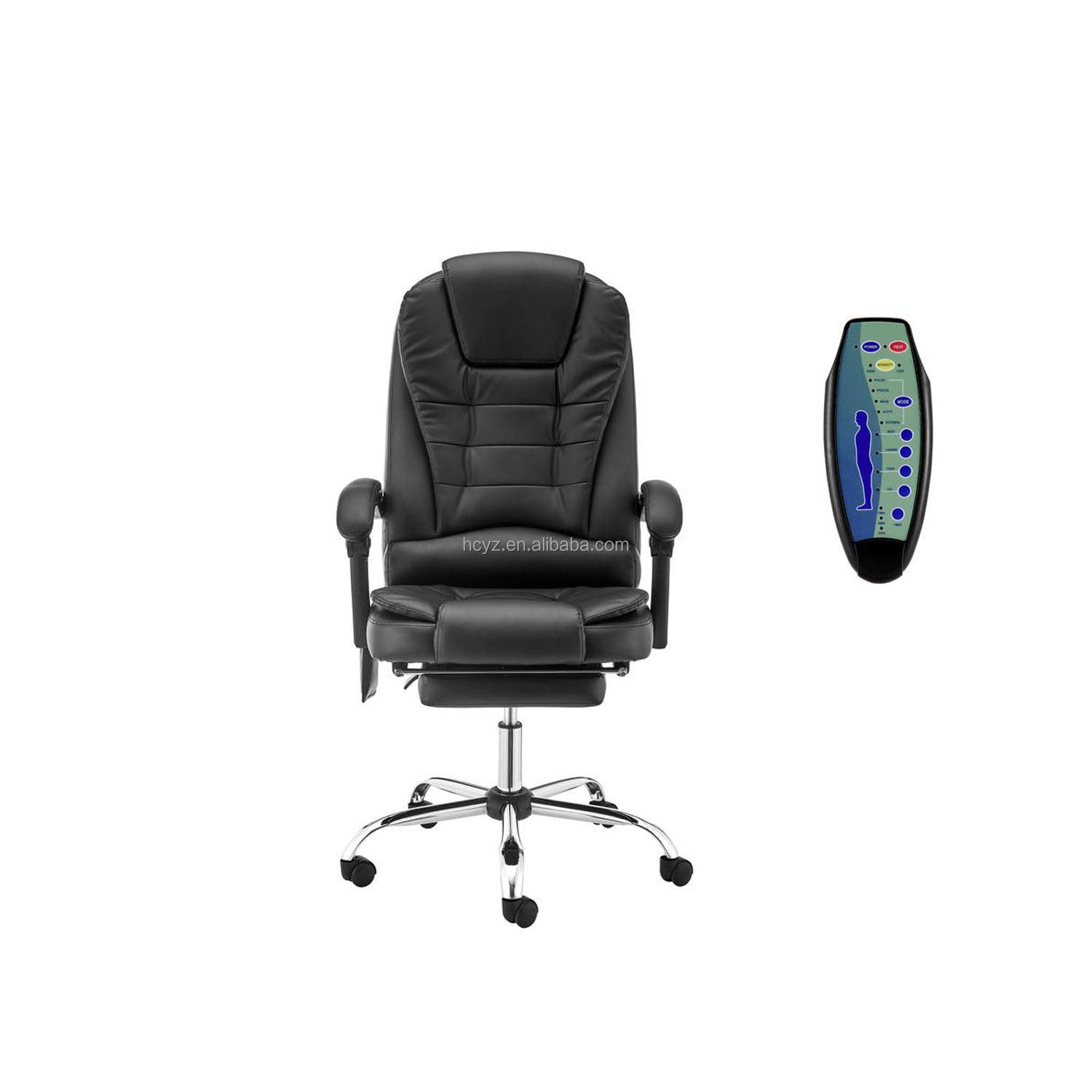 Traditional Design Style Gaming Chair with Heater Function and Synthetic Leather Cover