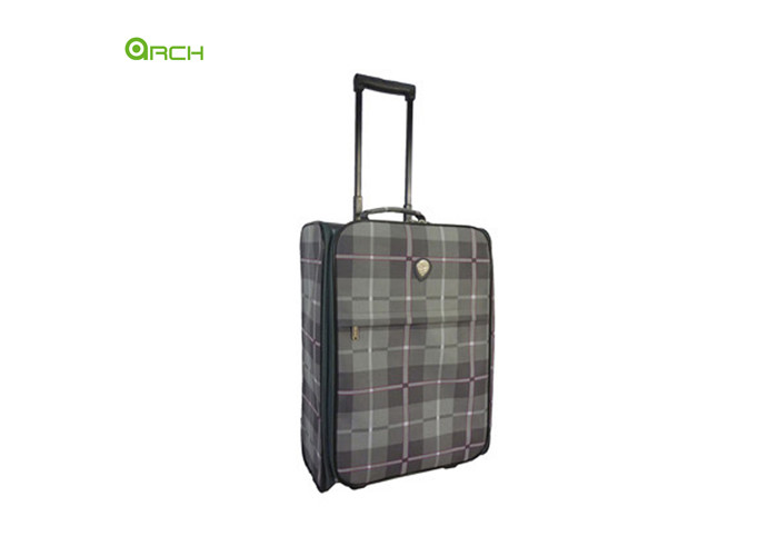 Skate Wheels Foldable Check Material soft sided suitcase