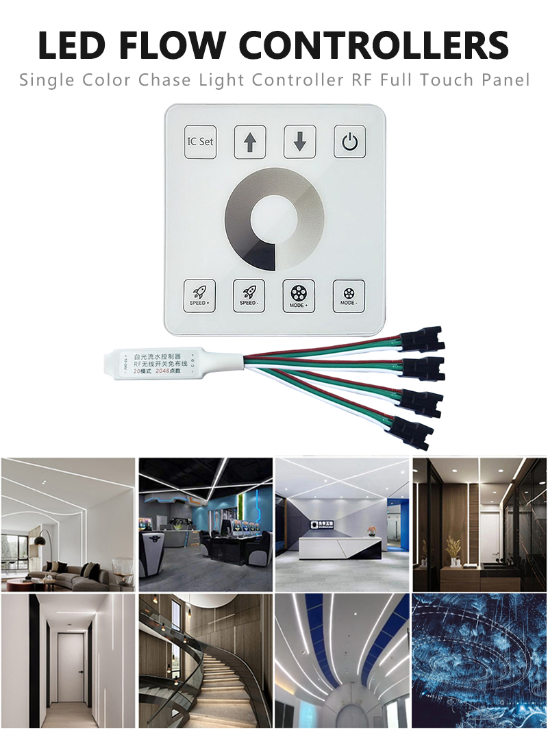 2048 Pixels Rf Wireless Remote LED Controller For White Flowing Light Strip