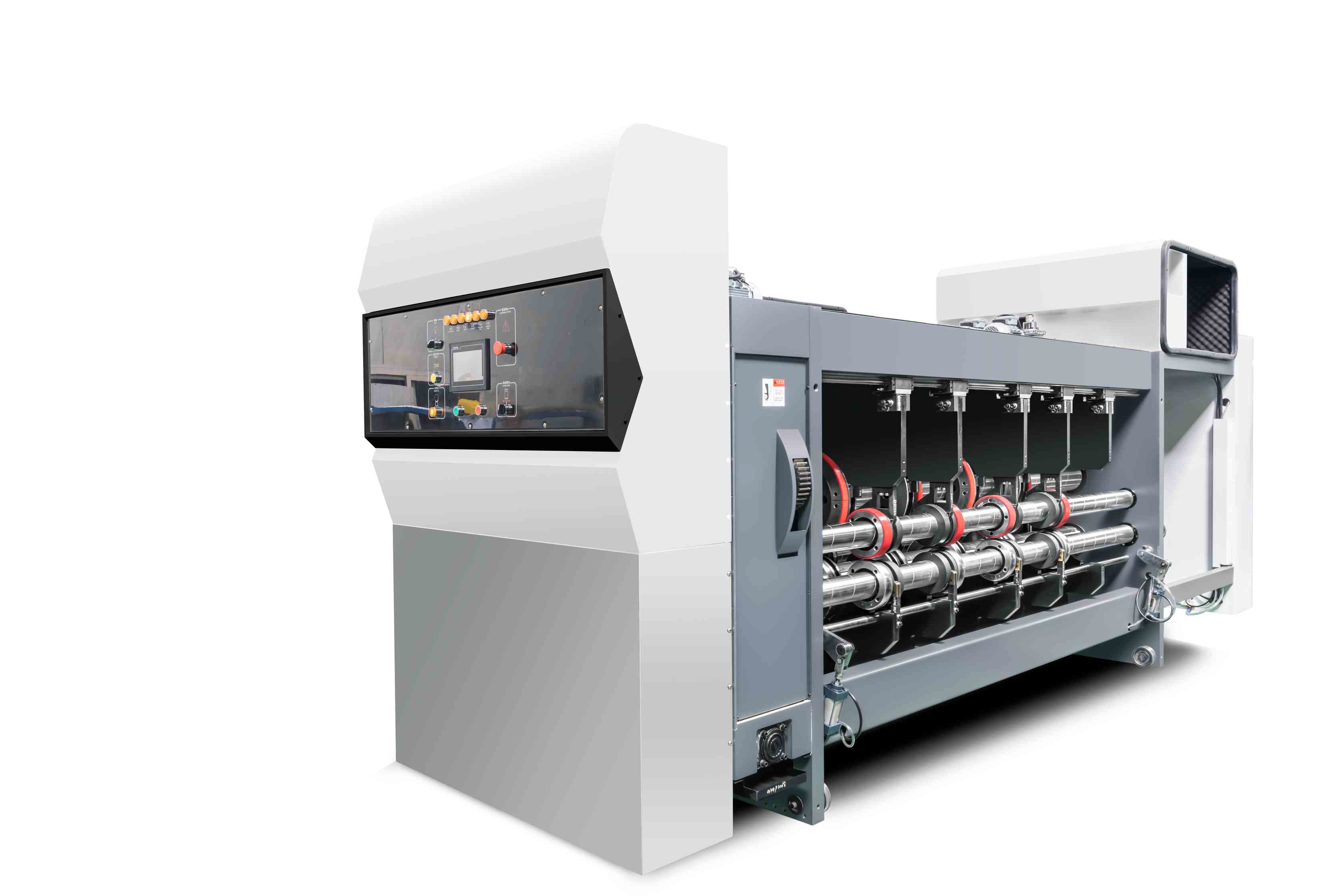 G6-0920 Lead Edge Vacuum Transfer 4 Color Printer+Slotter+Die Cutter+Vibrator+ Stacker