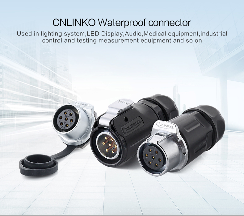 Cnlinko Ip68 Battery Bulkhead Circular Plug Socket Electrical 7 Pin Waterproof Connector