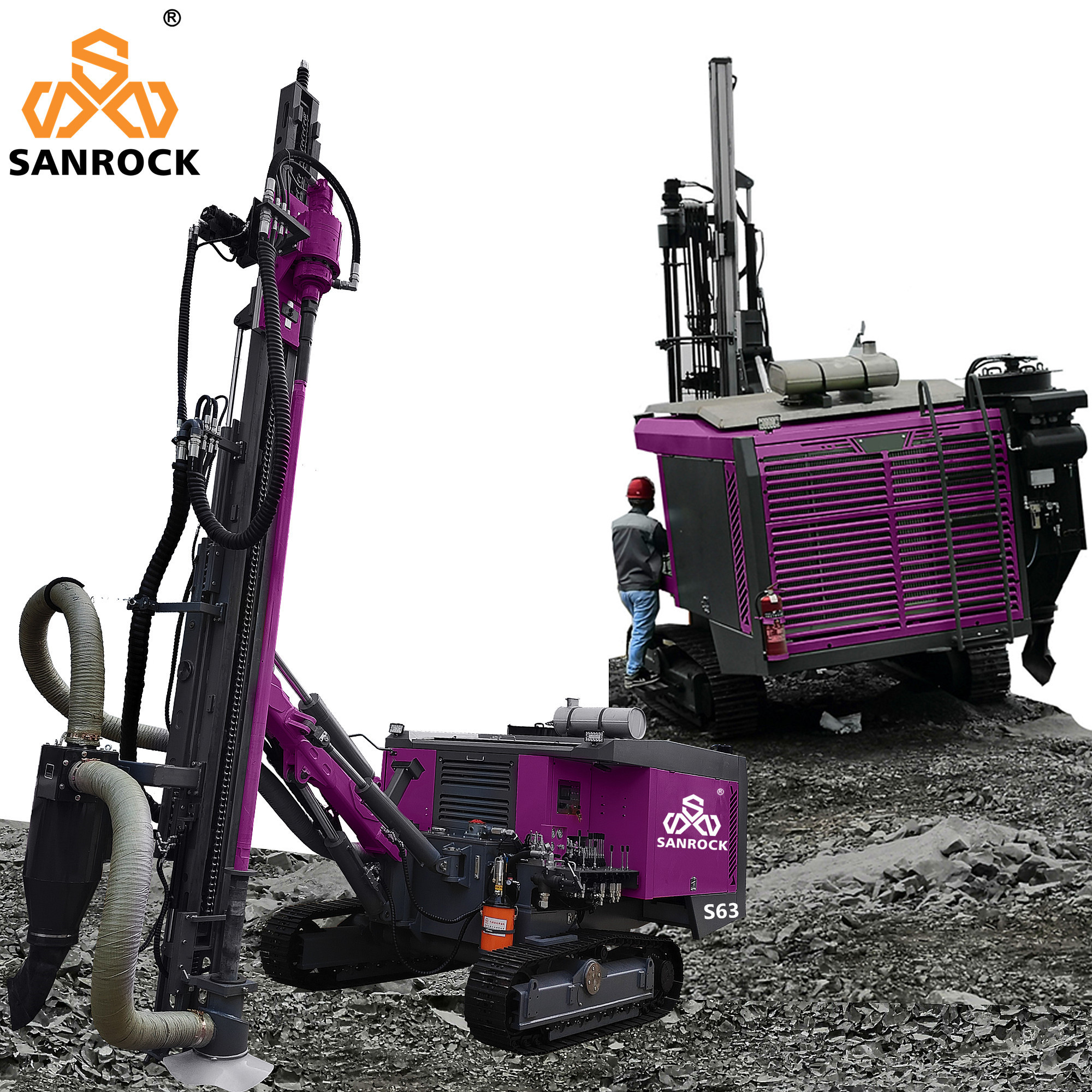 Rock Blasting Integrated Drilling Equipment Mining Hydraulic Rotary DTH Drilling Rig