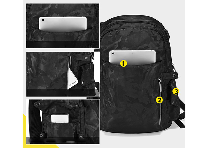High Quality New Arrival Trend Casual Men Backpack All Black Backbag for Sale