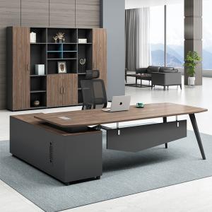 China Modern Wooden Executive Desks Business Type L Shape Office Desk with Long Size Cabinet wholesale
