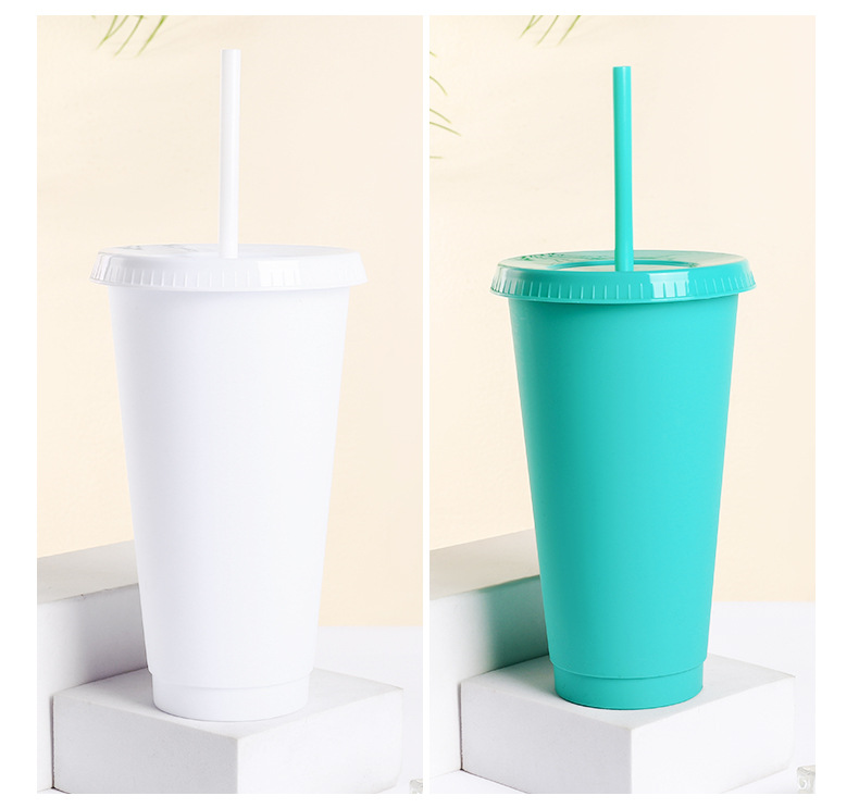 New Export Straw Cups Large-capacity Frosted Texture Drinking Cups Tea Bar And Catering Supply Portable Cups Factory Wholesale