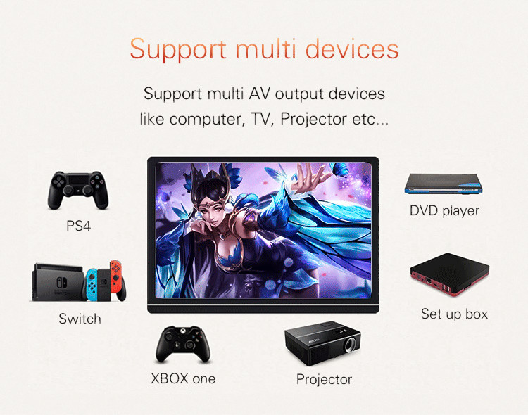 800:1 Contrast IPS Screen 10.1 Inch HDR Portable Monitor For Laptop