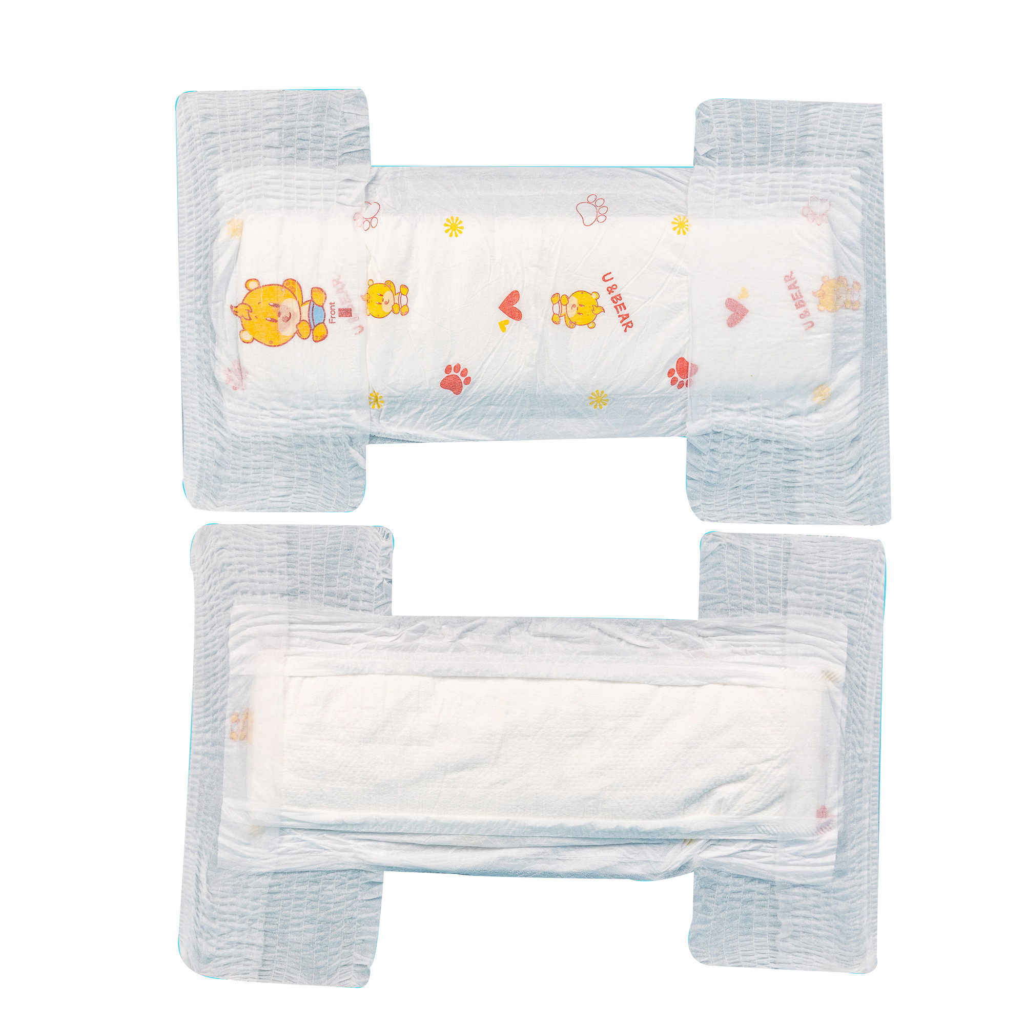 Silk Soft Film Backsheet Pull Up Baby Diaper Blue ADL Elastic Waist