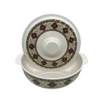 Kitchenware Serving Melamine Bowl Lid Non Toxic Tasteless Ripple